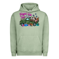 Pigment Oil Green happy easter day truck Urban Hoodie - CowhideDigitalArt
