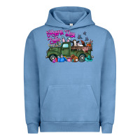 Pigment Pebble Blue happy easter day truck Urban Hoodie - CowhideDigitalArt
