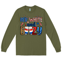 Army Green red white and boozy Long Sleeve Tee - RanaPortraitStore