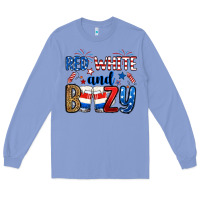 Colony Blue red white and boozy Long Sleeve Tee - RanaPortraitStore