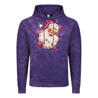 Cloud Purple pink christmas santa claus Vintage Hoodie - MaliasSmallBusiness