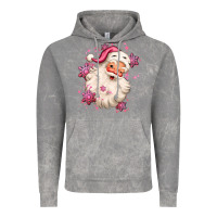 Cloud Rock pink christmas santa claus Vintage Hoodie - MaliasSmallBusiness
