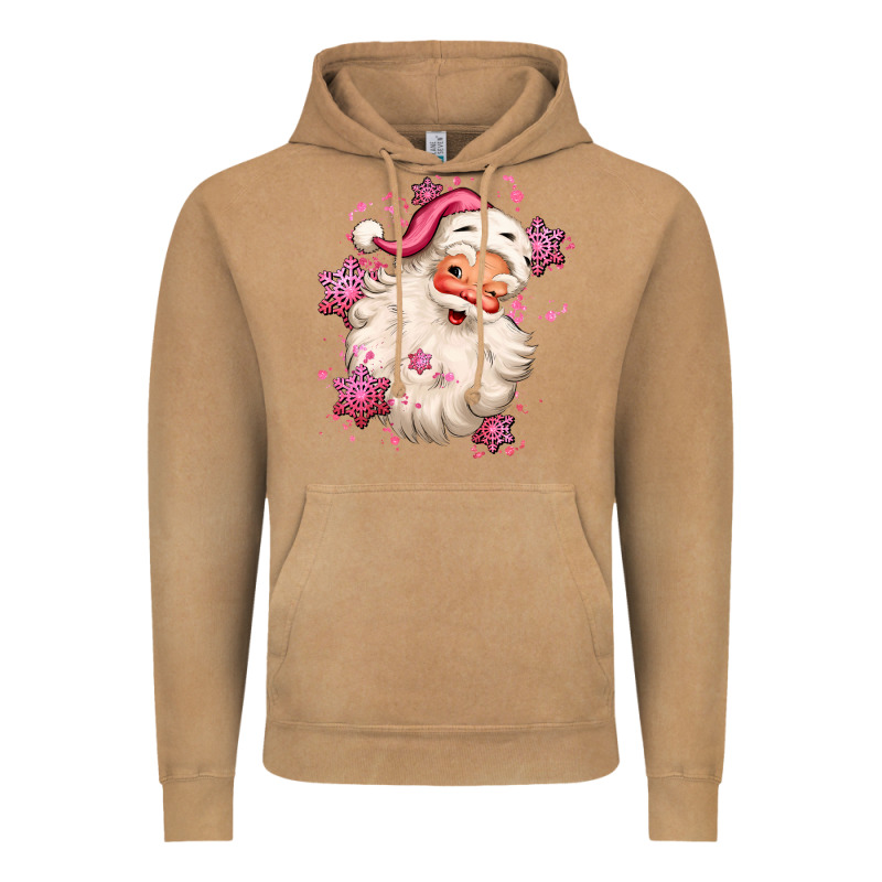 Pink Christmas Santa Claus Vintage Hoodie by MaliasSmallBusiness | Teevron