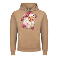 Vintage Coffee pink christmas santa claus Vintage Hoodie - MaliasSmallBusiness