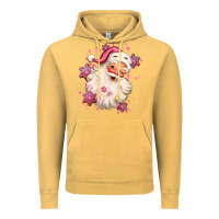 Vintage Mustard pink christmas santa claus Vintage Hoodie - MaliasSmallBusiness