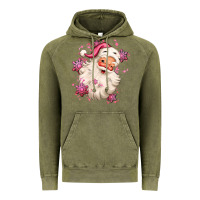 Vintage Olive pink christmas santa claus Vintage Hoodie - MaliasSmallBusiness