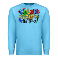 Ocean Blue Color outside the lines Premium Sweatshirt - FaDigitalArtStudio