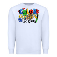 White Color outside the lines Premium Sweatshirt - FaDigitalArtStudio
