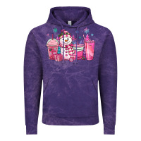 Cloud Purple pink christmas snowman coffee cups Vintage Hoodie - MaliasSmallBusiness