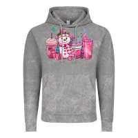 Cloud Rock pink christmas snowman coffee cups Vintage Hoodie - MaliasSmallBusiness