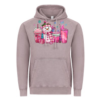 Vintage Zinc pink christmas snowman coffee cups Vintage Hoodie - MaliasSmallBusiness