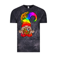 Cloud Black LGBTQ+ Pride Gnome With Donut Vintage Tee - BundleAndBundleShop