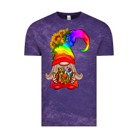Cloud Purple LGBTQ+ Pride Gnome With Donut Vintage Tee - BundleAndBundleShop