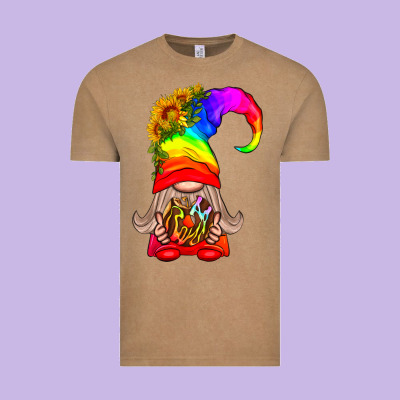 Lgbtq+ Pride Gnome With Donut Vintage Tee Designed By Bundleandbundleshop