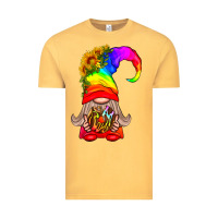 Vintage Mustard LGBTQ+ Pride Gnome With Donut Vintage Tee - BundleAndBundleShop