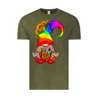 Vintage Olive LGBTQ+ Pride Gnome With Donut Vintage Tee - BundleAndBundleShop