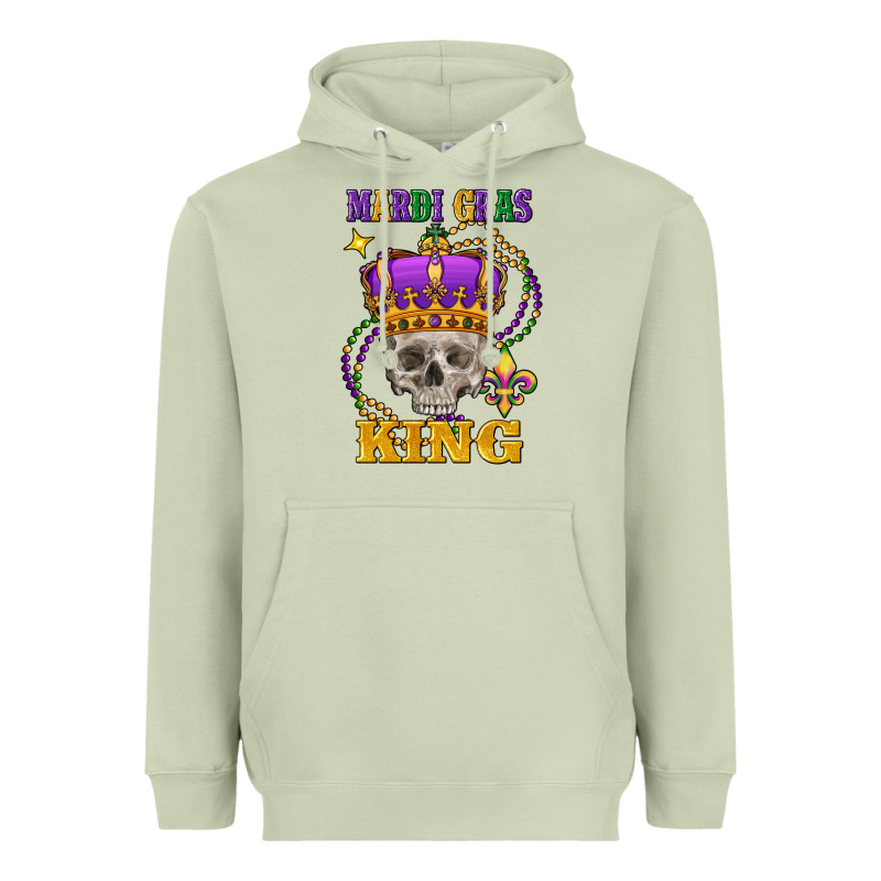 Skull Mardi Gras King Heavyweight Hoodie by FaDigitalArtStudio | Teevron