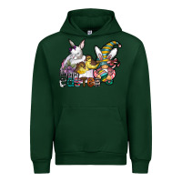 Forest Green Happy Easter Urban Hoodie - CowhideDigitalArt