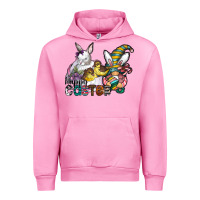 Fuchsia Pink Happy Easter Urban Hoodie - CowhideDigitalArt