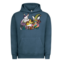 Pigment Midnight Navy Happy Easter Urban Hoodie - CowhideDigitalArt