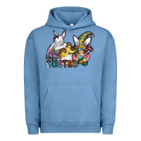 Pigment Pebble Blue Happy Easter Urban Hoodie - CowhideDigitalArt