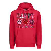 Cardinal happy valentine's day paws Premium Hoodie - OliviaCreatesArt