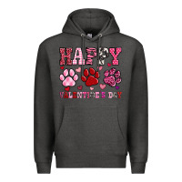 Charcoal Heather happy valentine's day paws Premium Hoodie - OliviaCreatesArt