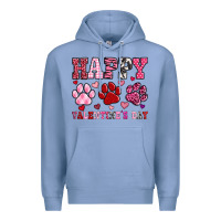 Colony Blue happy valentine's day paws Premium Hoodie - OliviaCreatesArt