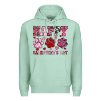 Seafoam happy valentine's day paws Premium Hoodie - OliviaCreatesArt