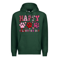 Sports Green happy valentine's day paws Premium Hoodie - OliviaCreatesArt