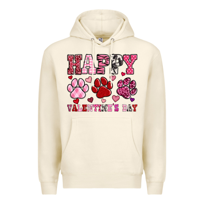 Happy Valentine's Day Paws Premium Hoodie by OliviaCreatesArt | Teevron