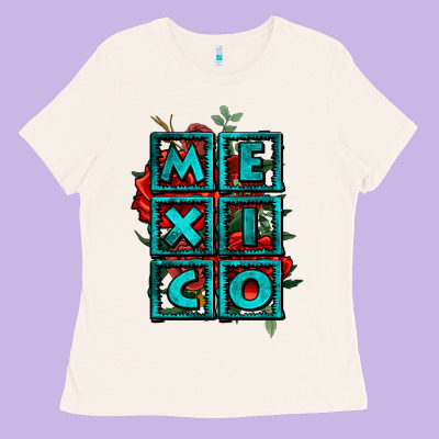 Mexico With Roses Ladies Tee Designed By Jasminsmagicworld