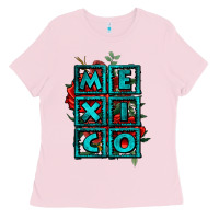 Bubblegum Pink mexico with roses Ladies Tee - Jasminsmagicworld