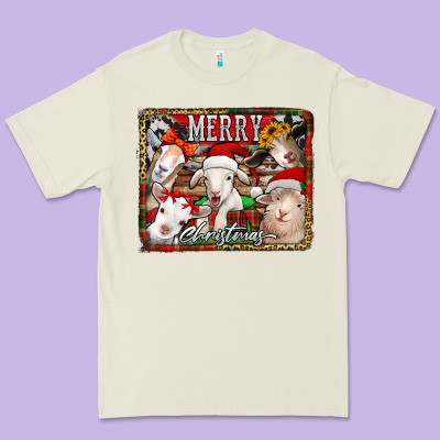 Merry Christmas Goats Premium Tee Designed By Jasminsmagicworld