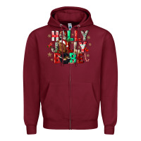 Burgundy holly jolly babe Zipper Hoodie - CowGirlArtShop