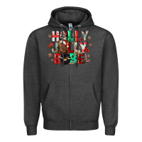 Charcoal Heather holly jolly babe Zipper Hoodie - CowGirlArtShop