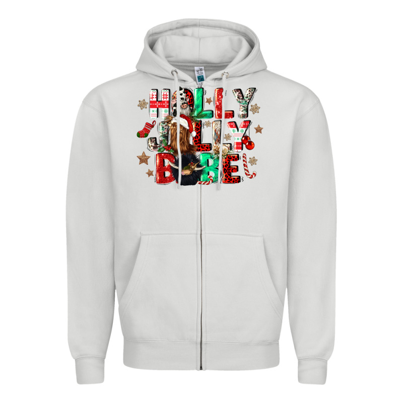 Holly Jolly Babe Zipper Hoodie by CowGirlArtShop | Teevron
