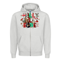 Dove Grey holly jolly babe Zipper Hoodie - CowGirlArtShop
