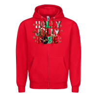Red holly jolly babe Zipper Hoodie - CowGirlArtShop