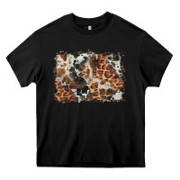 Black cowhide leopard background Heavy Core Tee - BarkalooDesign