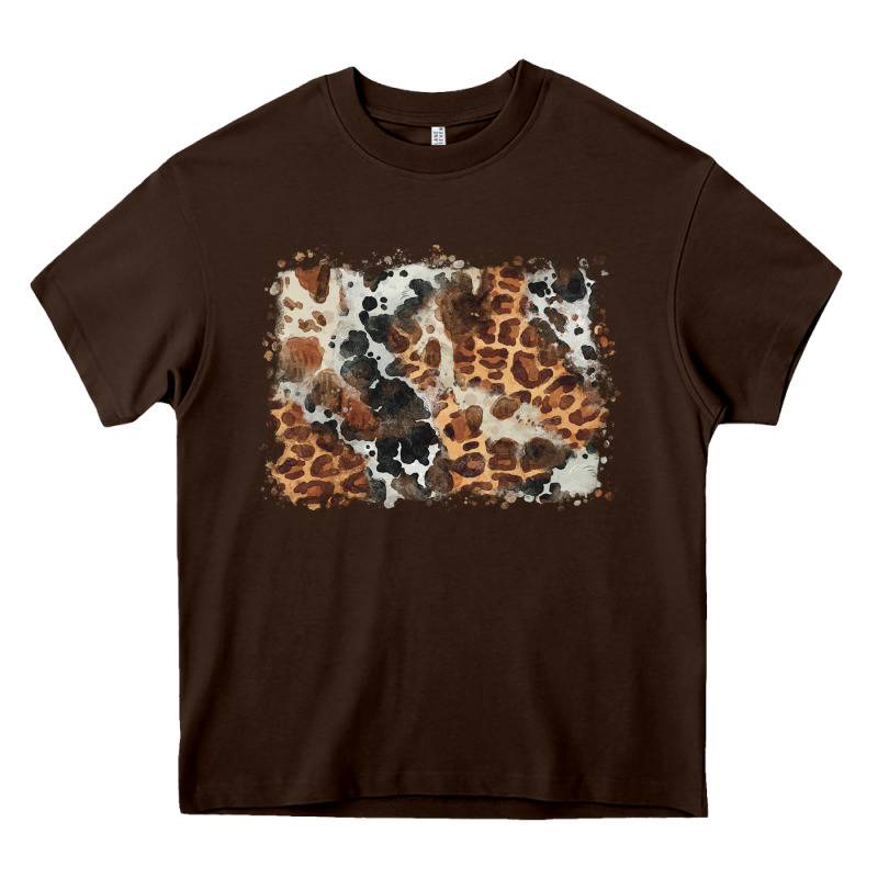 Cowhide Leopard Background Heavy Core Tee by BarkalooDesign | Teevron