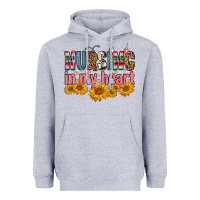 Heather Grey Nursing In My Heart Heavyweight Hoodie - FaDigitalArtStudio