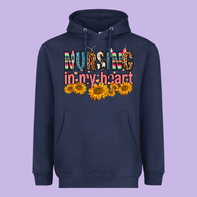 Nursing In My Heart Heavyweight Hoodie Designed By Fadigitalartstudio