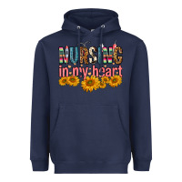 Navy Nursing In My Heart Heavyweight Hoodie - FaDigitalArtStudio