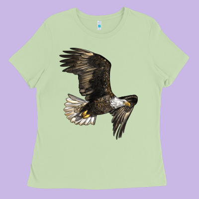 White Headed Eagle Ladies Tee Designed By Lillyallendesigns