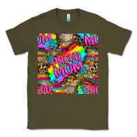 Army Green Pride LGBTQ+ Proud Mom With Leoapard Patterns Classic Tee - BundleAndBundleShop