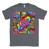 Charcoal Heather Pride LGBTQ+ Proud Mom With Leoapard Patterns Classic Tee - BundleAndBundleShop