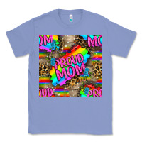 Colony Blue Pride LGBTQ+ Proud Mom With Leoapard Patterns Classic Tee - BundleAndBundleShop