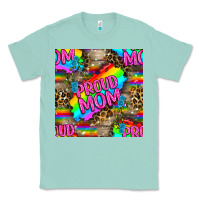Seafoam Pride LGBTQ+ Proud Mom With Leoapard Patterns Classic Tee - BundleAndBundleShop