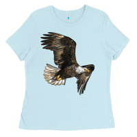 Baby Blue White Headed Eagle Ladies Tee - LillyAllenDesigns